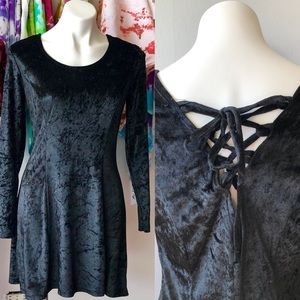 Vintage Black Velvet Dress